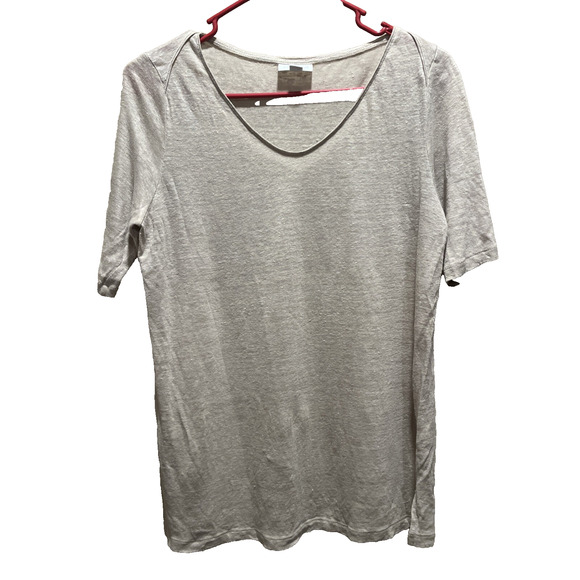 J. Jill Tops - J Jill Women's Love Linen Beige Short Sleeve Shirt S Earthy Granola Girl Rustic